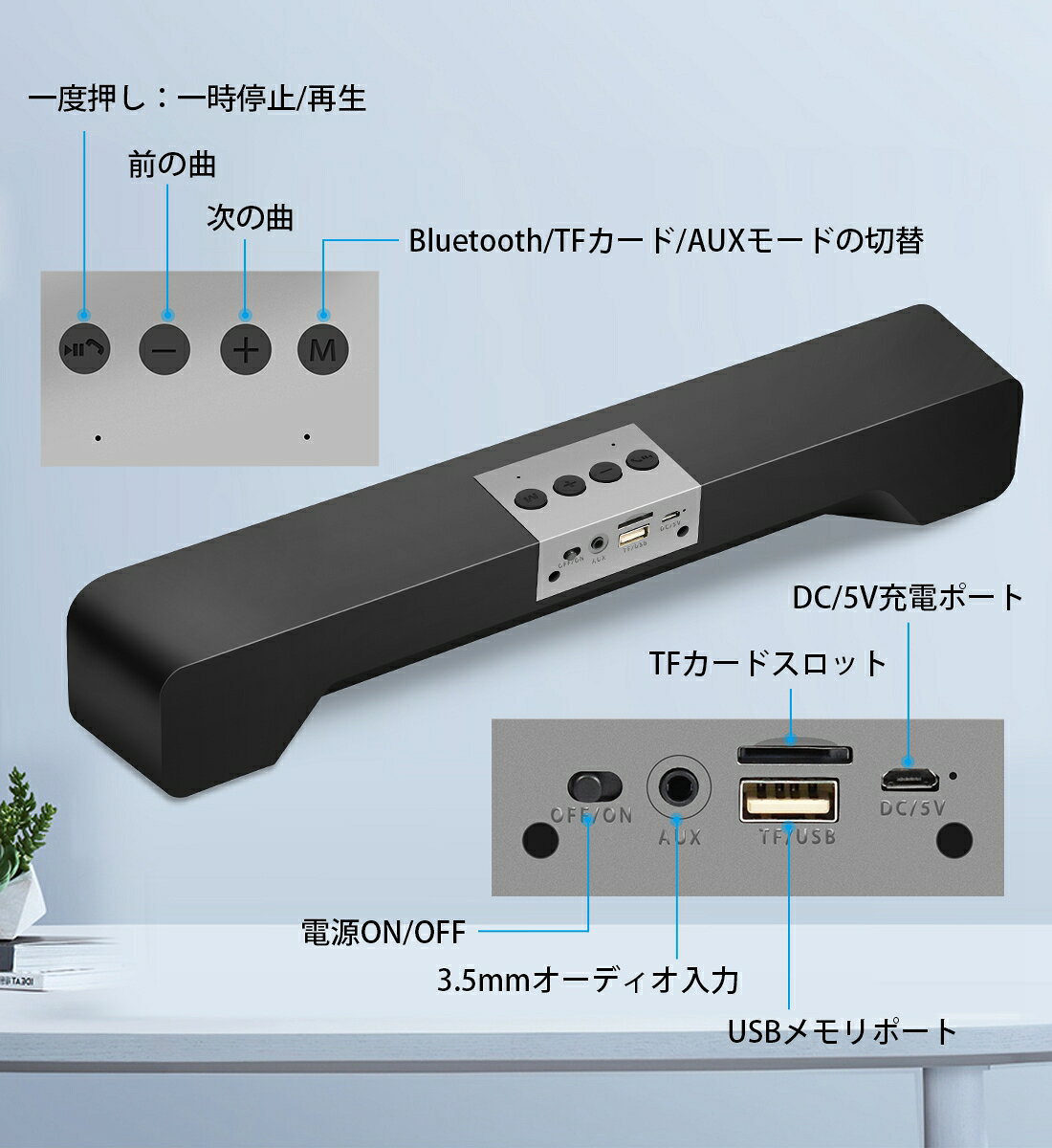 楽天市場】wish sun PCスピーカー Bluetooth サウンドバー a2-speaker