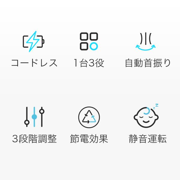 Lomaya コードレス充電式 サーキュレーター ホワイト ACF1