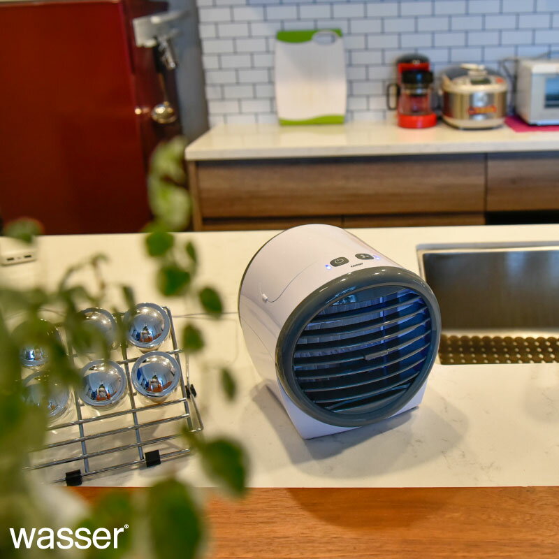 wasser ミスト機能付き 卓上冷風扇 wasser-fan001