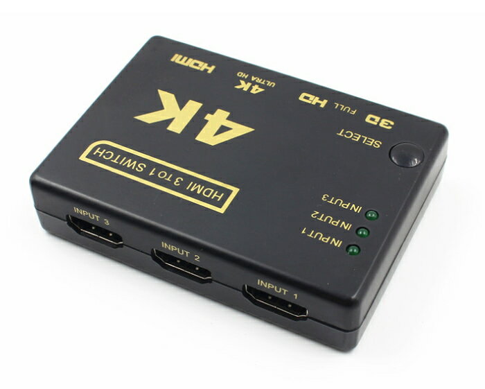 4K/2K対応HDMI切替器 3入力1出力 リモコン付き HDMI3IN1K4