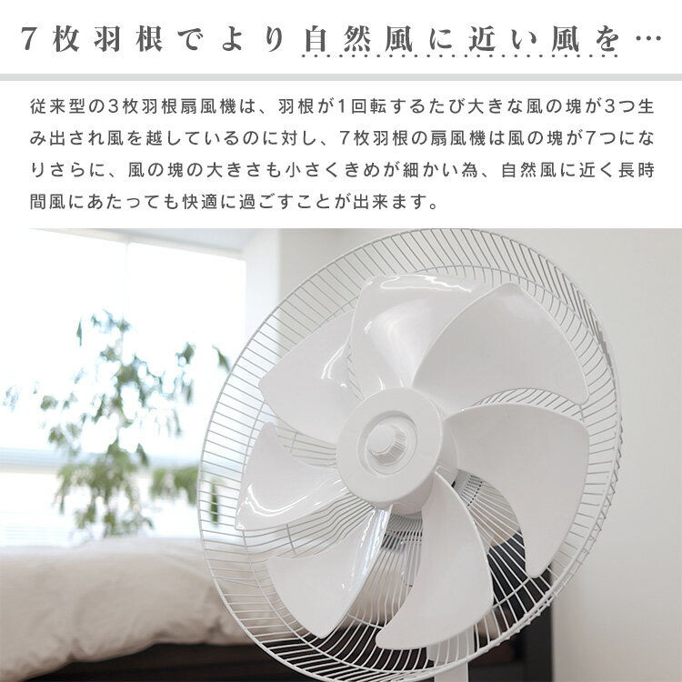 WEIMALL 7 枚羽扇風機 ホワイト NBA004WH