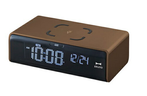 I.D.E.A international - 新品！BRUNO LCDクロック with ワイヤレス充電ブラウン インテリアショップe-goods / BRUNO LCD クロック with