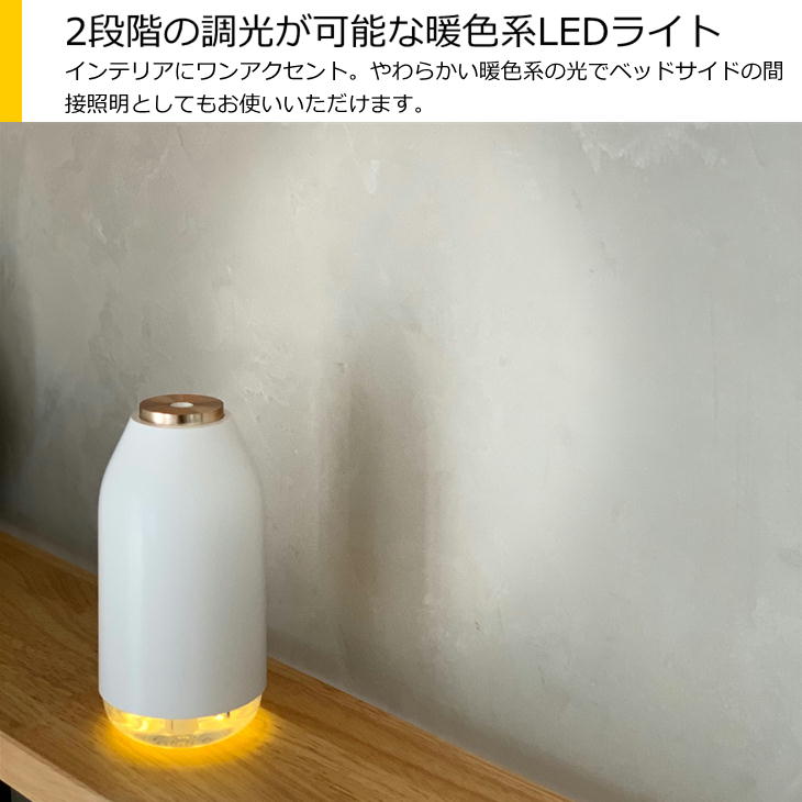 【アウトレット】ウェルリッチ W&R ポータブル加湿器 うるおいbottle 超微孔性超音波式 ※パッケージにキズしわの場合あり