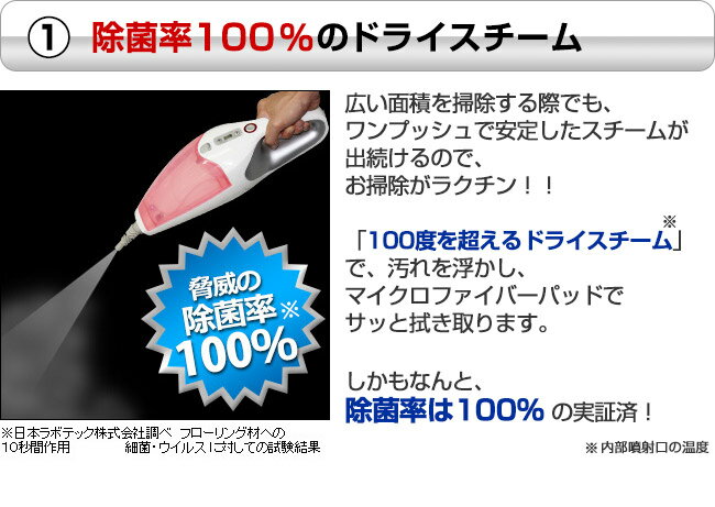 楽天市場】iwoly スチームモップ 2枚モップパッド付き M11