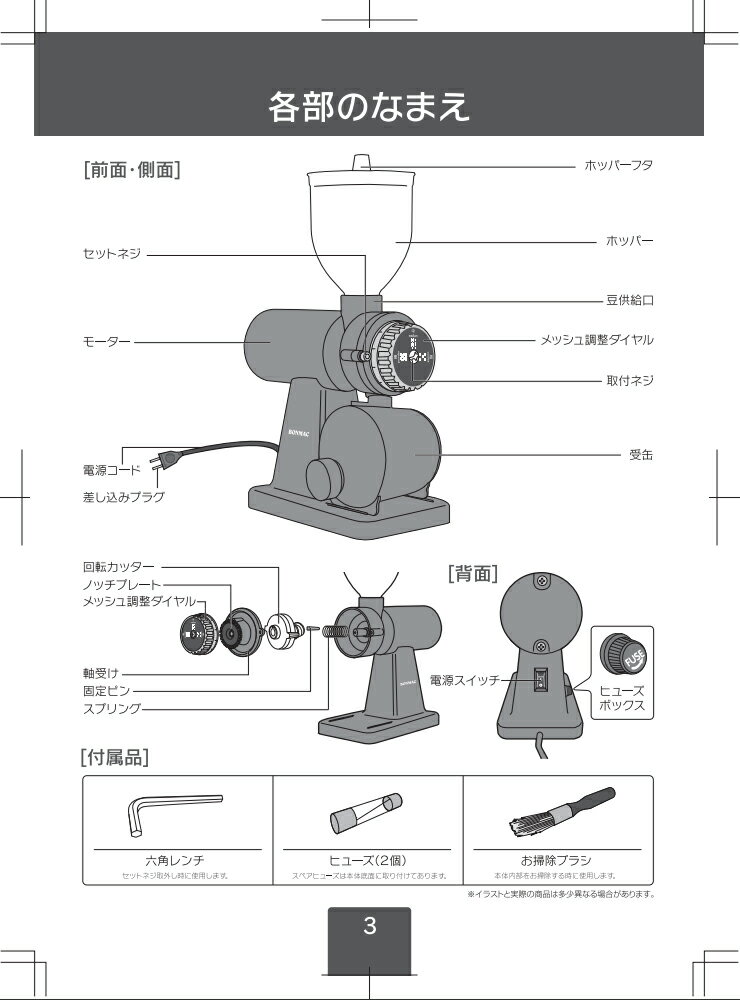 BONMAC コーヒーミル BM-250N-B