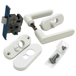 浴室用樹脂レバー錠 バックセット32mm 間仕切錠 ペールホワイト WAKI(和気産業) (FU32AP42AWHBS32)