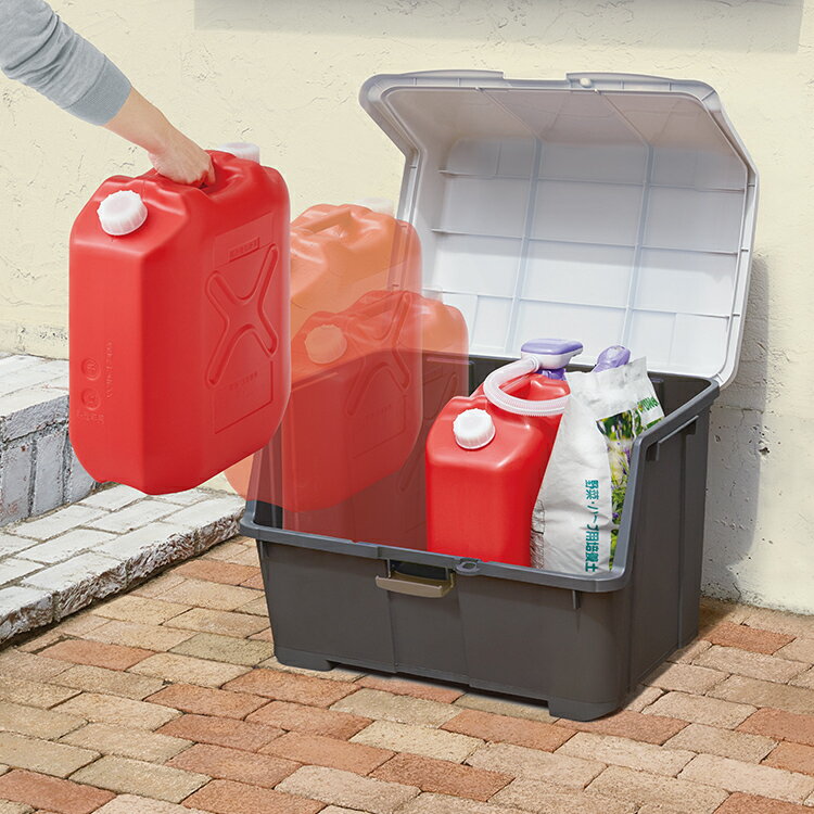 TENMA 110010724 大きく開くコンテナー95L チャコールグレー 天馬 頑丈 屋外収納ボックス プラスチック工具箱 工具収納 作業工具 コンテナボックス