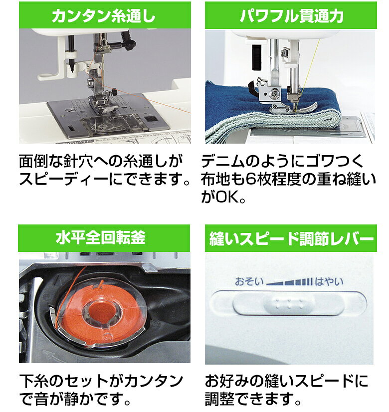 楽天市場】ジャノメ JANOME 2WAY コンパクト電子ミシン Nuikiru N 