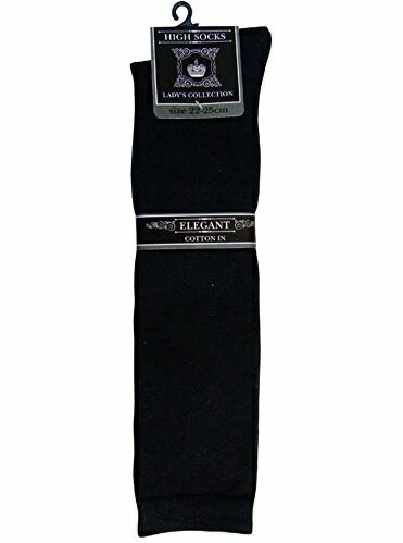 ハイソックス 婦人用 22～25cm 綿混 黒 100均一 100均