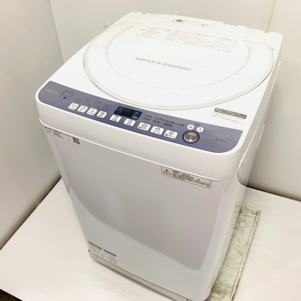 楽天市場】シャープ シャープ ES-T710-W ホワイト系 全自動洗濯機 上