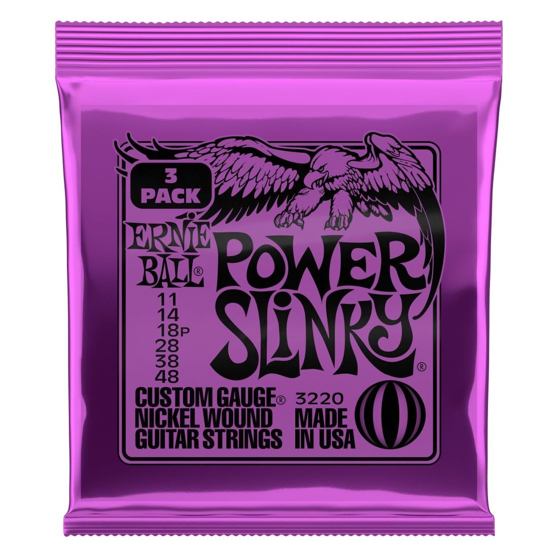 ernie ball アーニーボール 3220 power slinky purple   pack