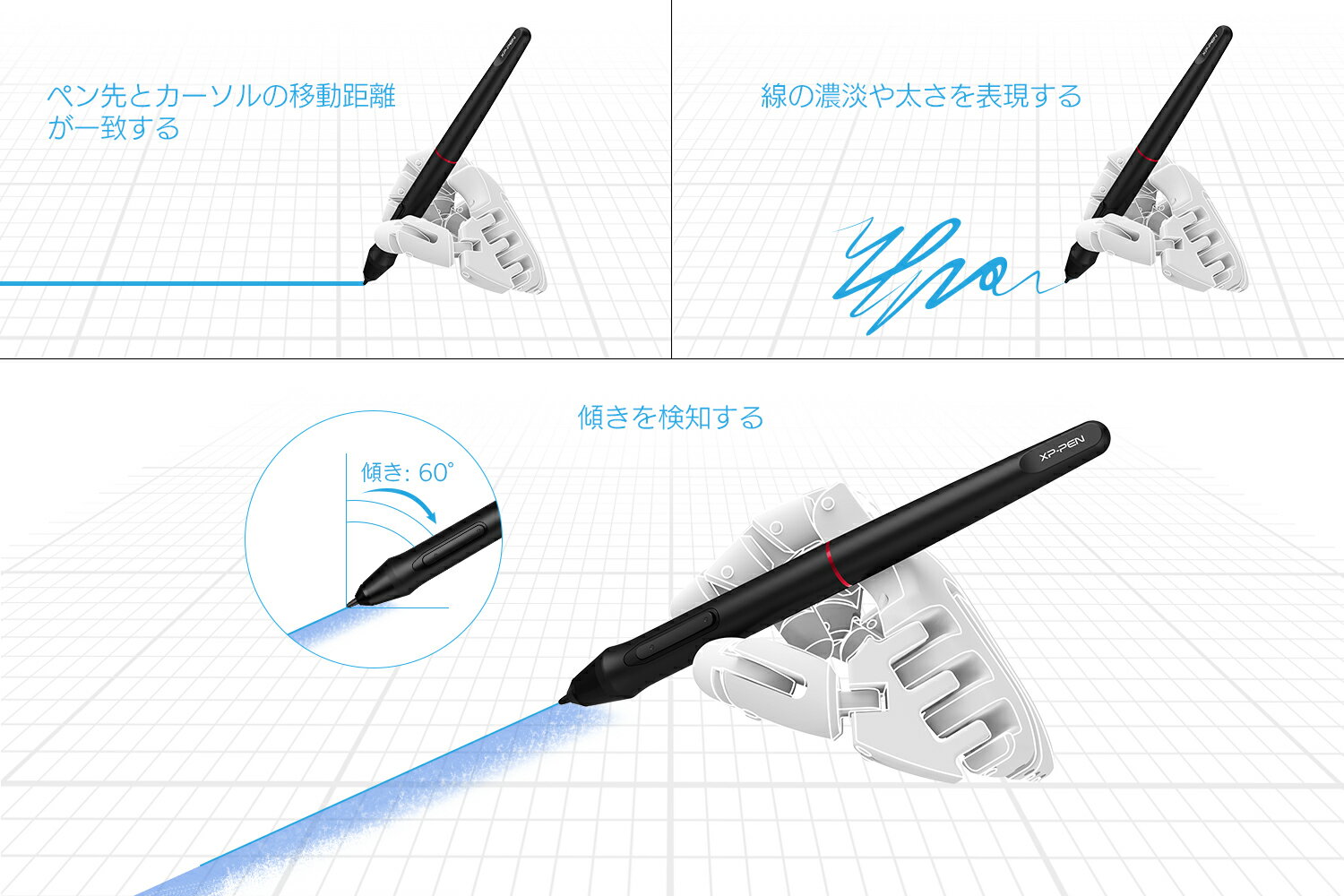 XP-Pen 液晶ペンタブレット 15.6インチ バッテリフリースタイラス