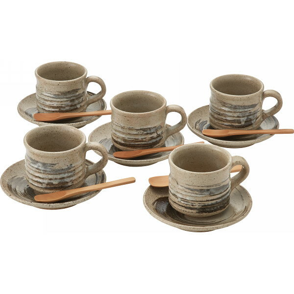 楽天市場】ヤマ庄陶器 ホーム 信楽焼 墨刷毛 碗皿5客揃 G5‐2607ss