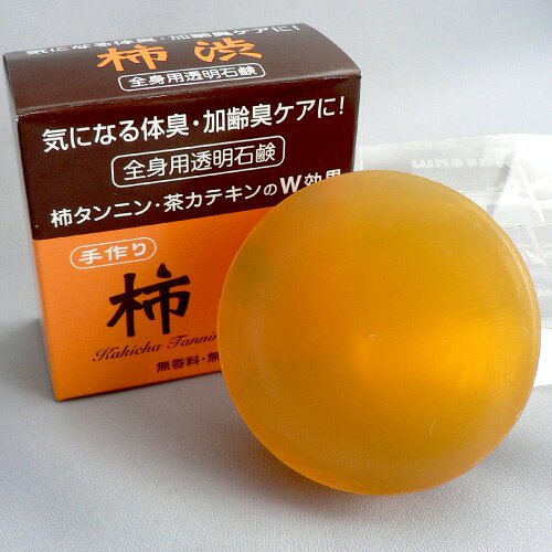 旅美人 柿渋全身用透明石鹸 本体 100g
