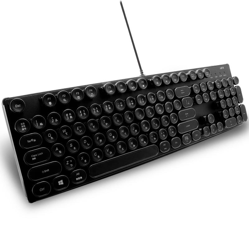 ミヨシ MCO レトロ風デザインUSBキーボード ブラック TRT-US01/BK レトロ風デザインUSBキーボード [TRT-US01] | ナカバヤシ株式