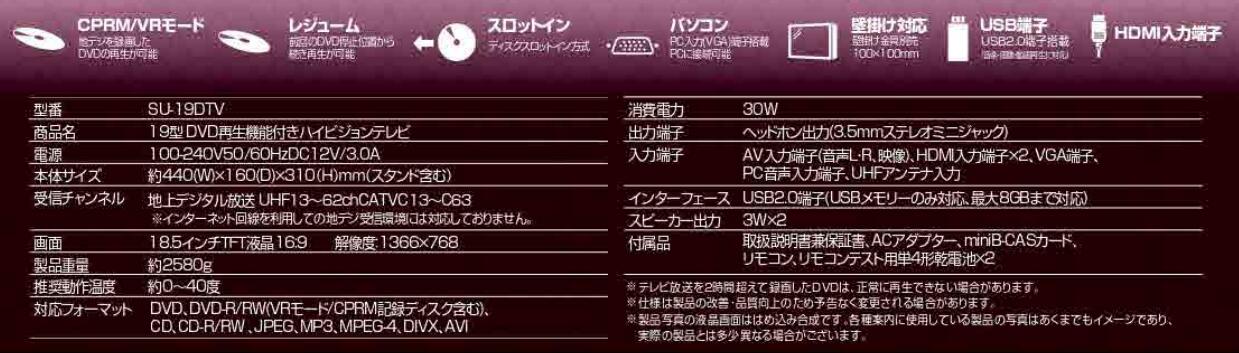 GRANPLE 19型　ちょい録　テレビ 楽天市場】グランプレ GRANPLE ちょい録 液晶テレビ 19DDGRL