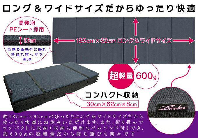 Levolva 超軽量 折畳み車中泊マット/車中泊ベッド（汎用）リバーシブル