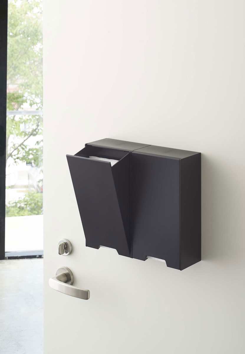 山崎実業 ツーウェイマスク収納ケース タワー スリム ブラック 4955