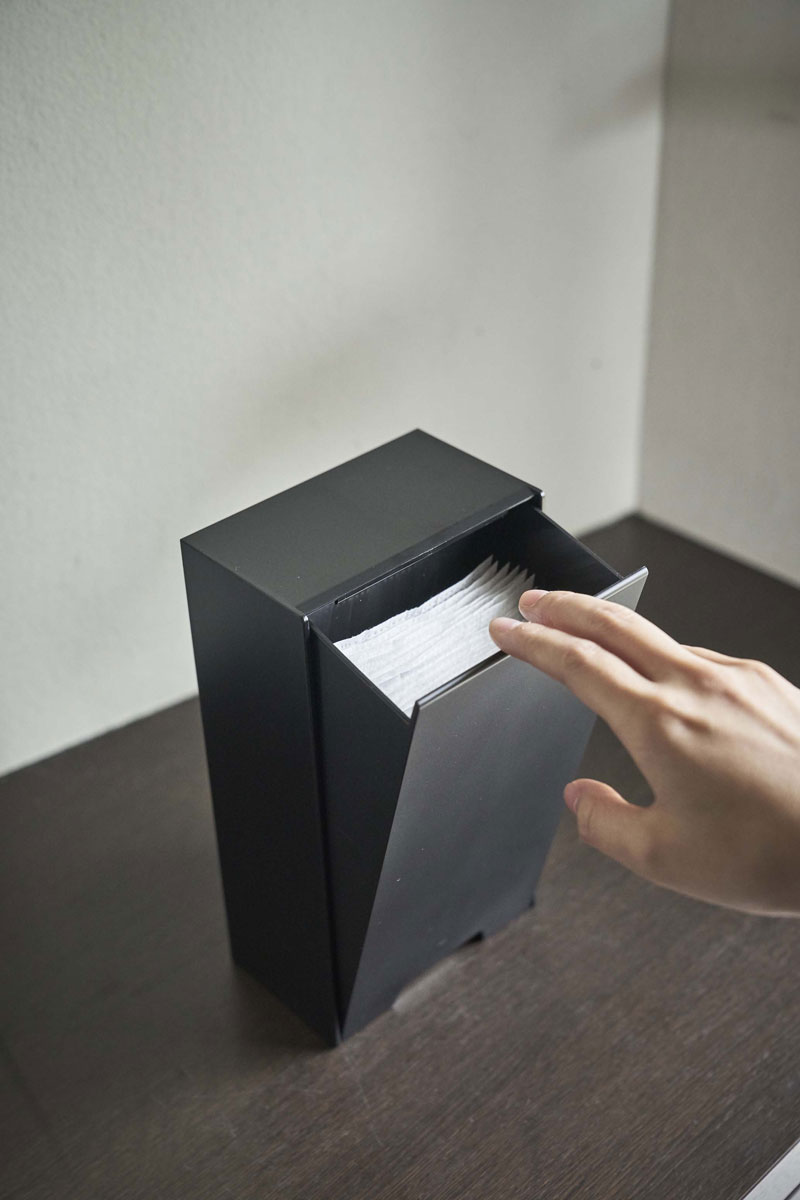 山崎実業 ツーウェイマスク収納ケース タワー スリム ブラック 4955