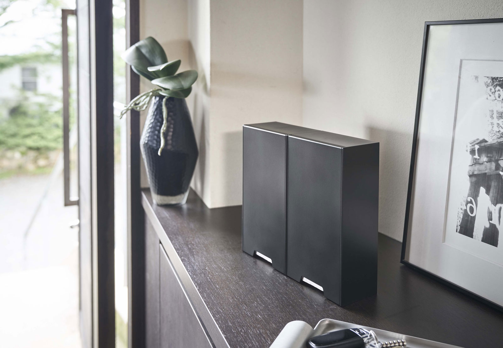 山崎実業 ツーウェイマスク収納ケース タワー スリム ブラック 4955