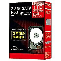 東芝 SATA HDD Ma Series 2.5インチ 1TB Q01ABD100BOX