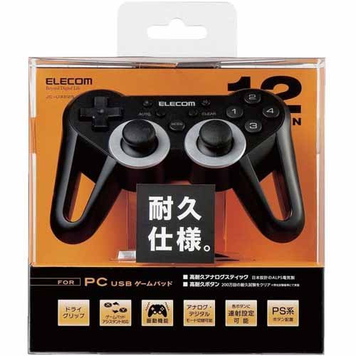 ELECOM 12ボタン 高耐久USBゲームパッド JC-U3312SBK