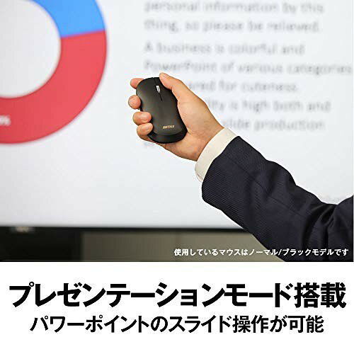 BUFFALO 薄型 BlueLED ワイヤレスマウス FLEXUS ノーマル シルバー BSMBW335NSV