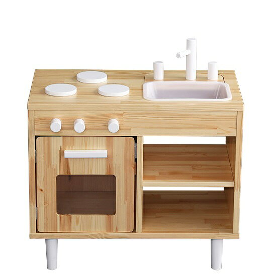 ままごとキッチン 知育玩具 天然木製 ナチュラル ホームテイスト MMP60-NA ままごと Michelle ナチュラル お子様 考える力 ハイセンス 男の子 女の子 デスク サ…