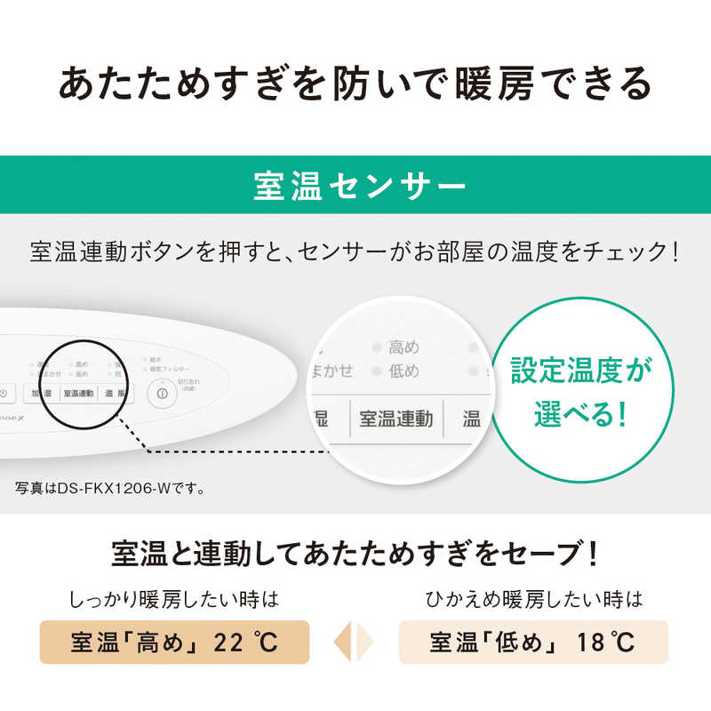 Panasonic セラミックヒーター 電気ファンヒーター DS-FKX1206-W
