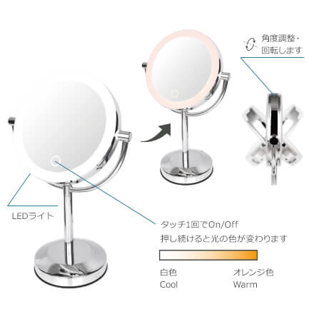 コイズミ　LED 女優ミラー　KBE-3090/S 拡大鏡 Amazon.co.jp: コイズミ LEDミラー 拡大鏡 調色 φ170mm 交流式