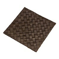 パンダンで編みこまれたリバーシブルコースター（スタンダードクオリティ）（ブラウンxナチュラル）(7415)