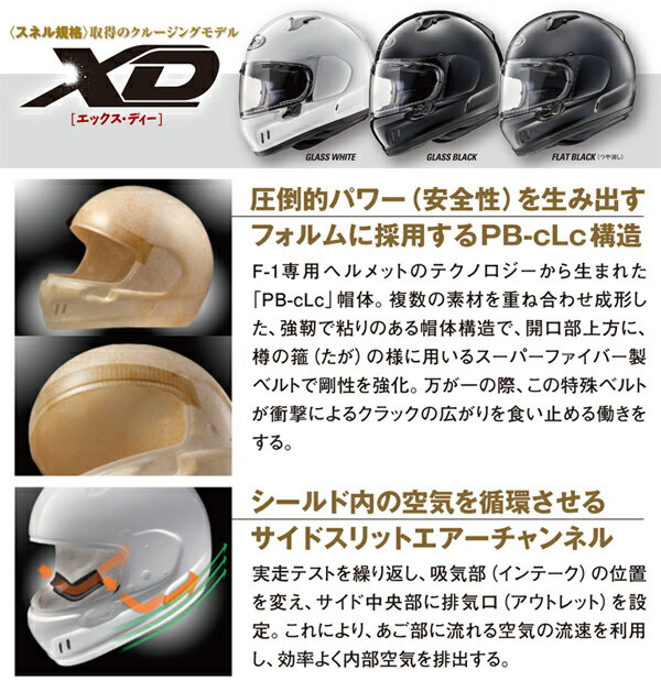 楽天市場】アライヘルメット アライ ARAI XD グラスホワイト 59