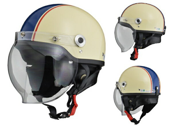 リード工業 cross cr-760 ハーフヘルメット アイボリー ネイビー