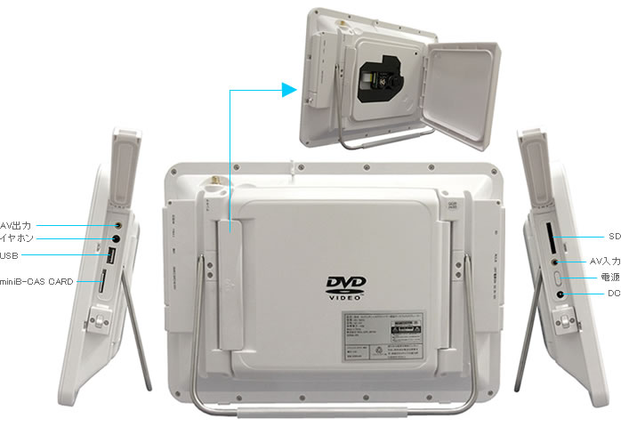YAMAZEN 9インチ 防水 ポータブルDVDプレーヤー TPD-L90FW 楽天市場】山善 YAMAZEN Qriom 9インチ ポータブル防水DVD