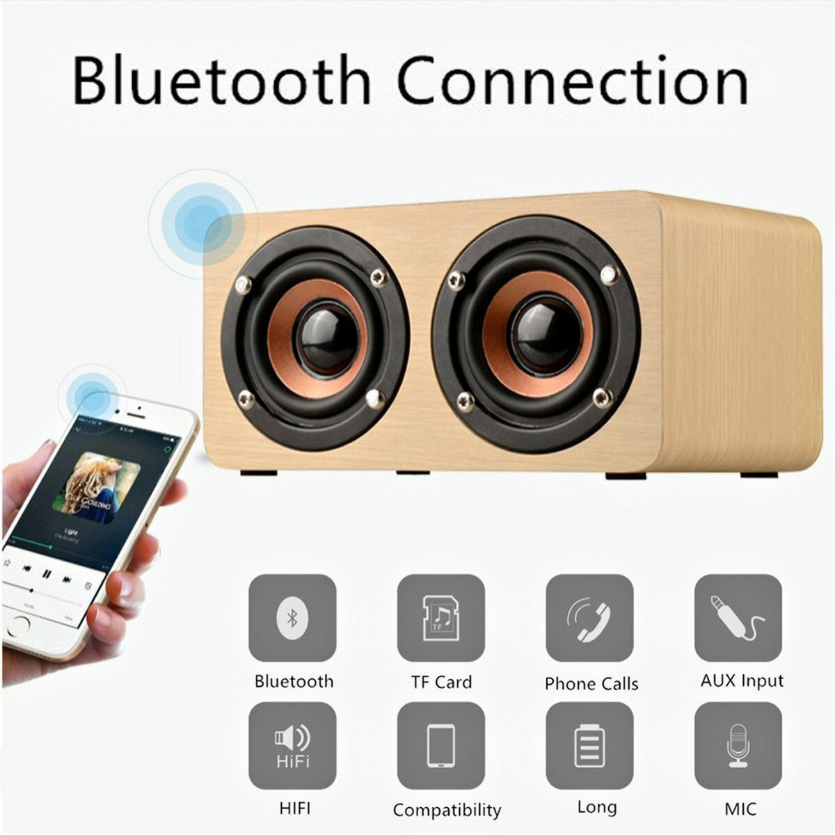 AGM ブルートゥース ウッド スピーカー Bluetooth 木製