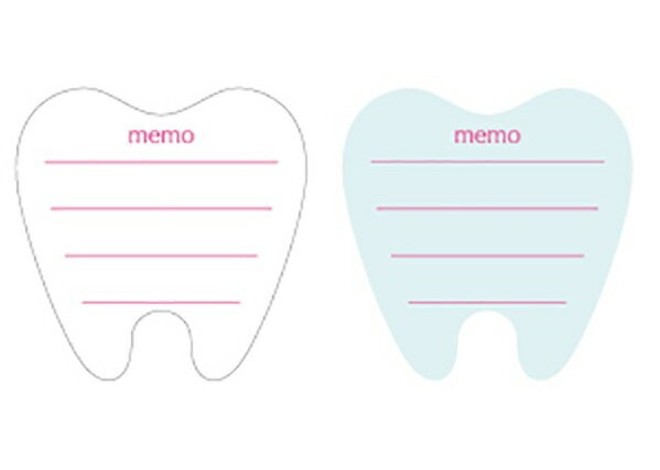 歯型 メモふせん ホワイト・ブルー