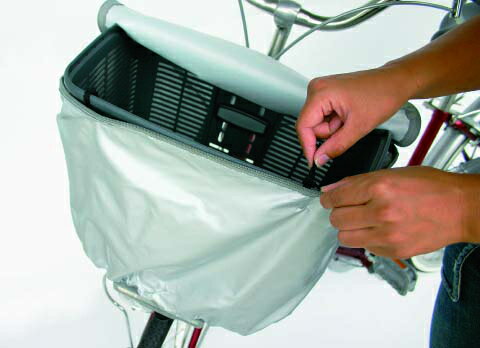 MARUTO マルト 前バスケットカバー・ファスナー付 D-1F シルバー YD-2100