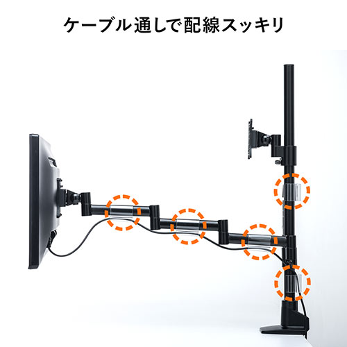 楽天市場】サンワサプライ モニターアーム 3画面 ディスプレイアーム