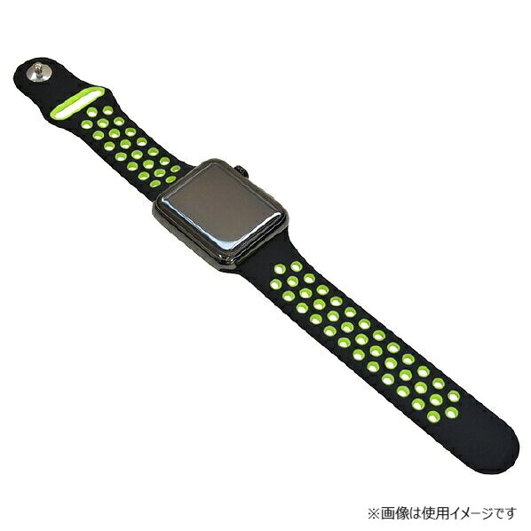 ラスタバナナ Apple Watch 42/44mm用シリコンベルト スポーツタイプ BK×GR RBLAW4402BG
