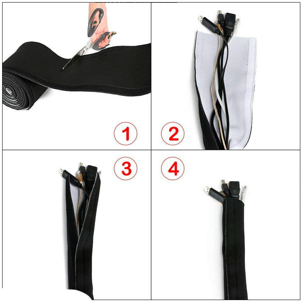 ミタス mitas ケーブル収納カバー ケーブル 収納 約2m まとめ マジックテープ ケーブルチューブ 配線 隠し 配線カバー 保護カバー コード収納 コンセント収納 デスク下 パソコン PC テレビ オフィス 整理 便利グッズ リバーシブル...