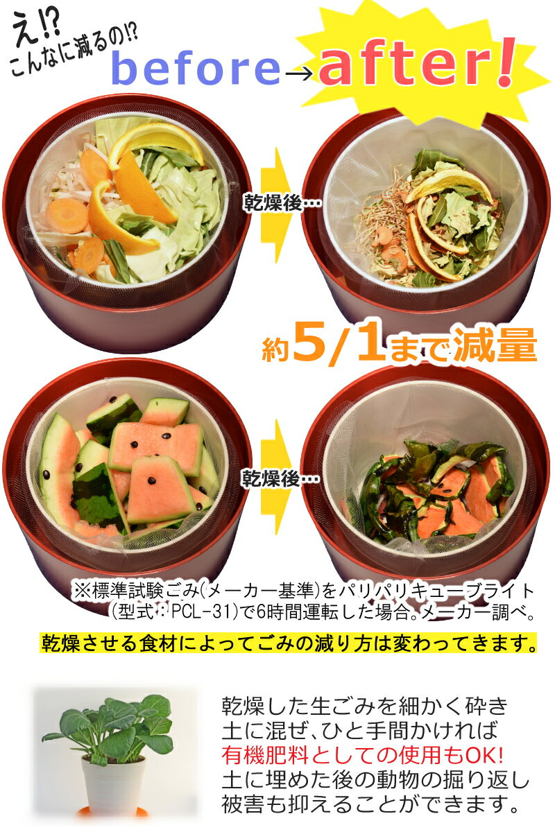 島産業 パリパリキューブライトアルファ 家庭用生ごみ減量乾燥機 PCL-33 グレイッシュシルバー