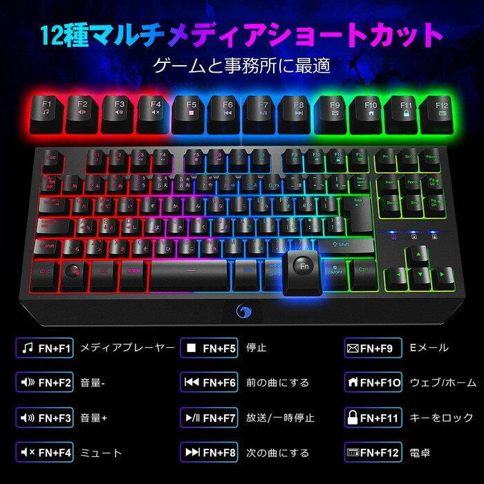 楽天市場】G20 NPET バックライト付きゲーミングキーボード テンキー