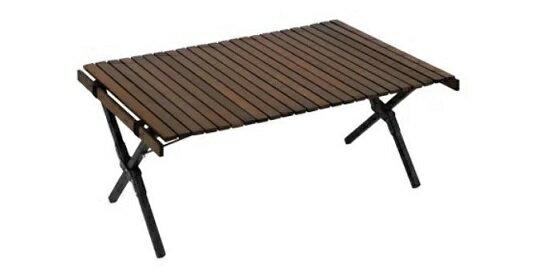 QUICKCAMP X脚 ウッドロールローテーブル 90cm×60cm QC-WTX90