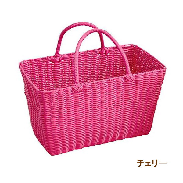 村田屋産業/PPショッピングバッグチェリー/9471 07 花器、リース かご・バスケット フェイク素材バスケットフラワー 花かご 資材 おしゃれ 手作り ハンドメイド…