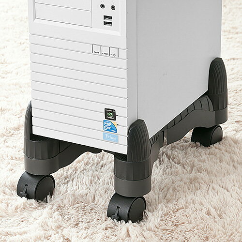 サンワダイレクト　PCスタンド　デスクトップ用　キャスター付　　100-CPU001