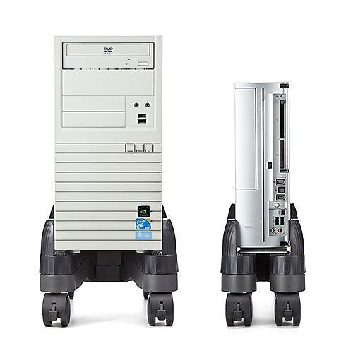 サンワダイレクト　PCスタンド　デスクトップ用　キャスター付　　100-CPU001