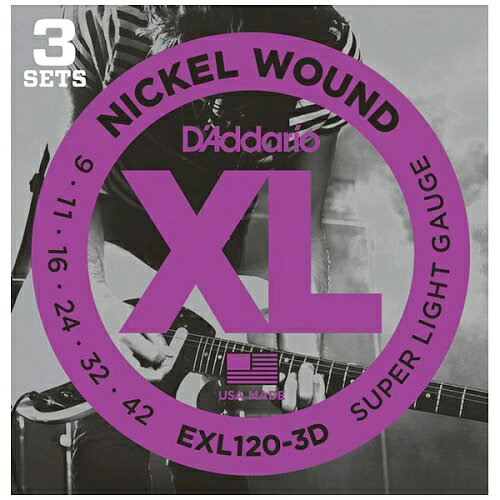 D’Addario ダダリオ エレキギター弦 EXL120-3D