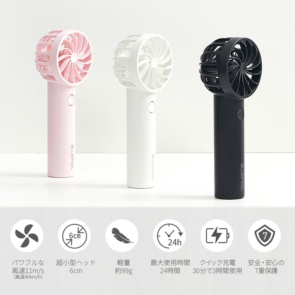 BLUEFEEL PRO 超小型ヘッド ポータブル扇風機 スペースグレー