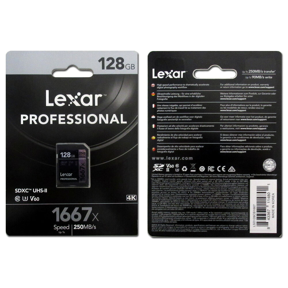 Original Lexar 1667x V60 250MB/s Flash Memory sd cards 64gb 