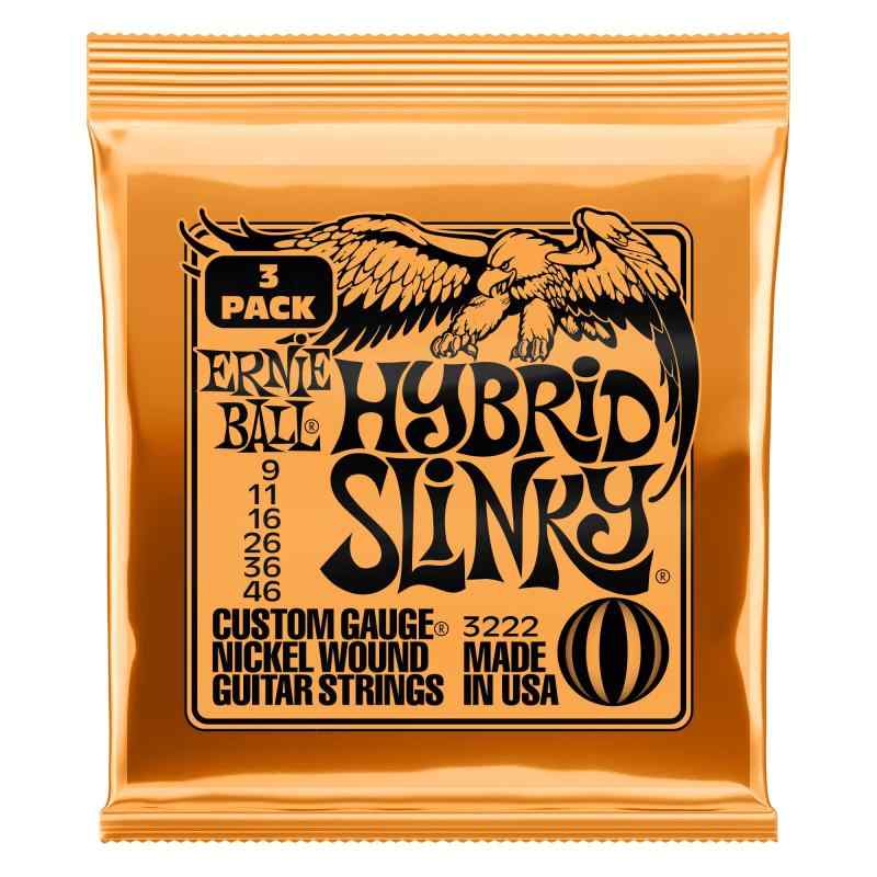 ernie ball アーニーボール 3222 hybrid slinky orange   pack